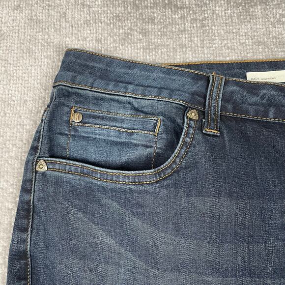 Kut From The Kloth Jeans 22W Blue Straight Katy High Rise Boyfriend Dark Wash - Picture 13 of 16